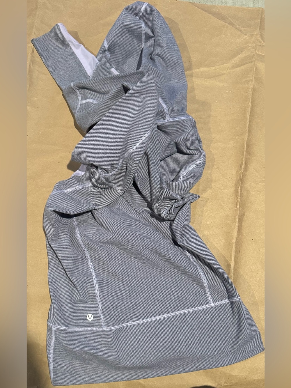 Lululemon Stride Jacket Brushed Lilac Coal Wee Stripe Size 4 Full Zip Hoodie EUC - Picture 4 of 6